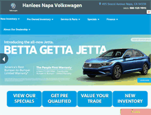 Tablet Screenshot of hanleesnapavolkswagen.com